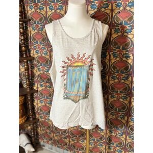 Ozzy Australia Tank Top Large Gray Vintage Style Graphic Sun